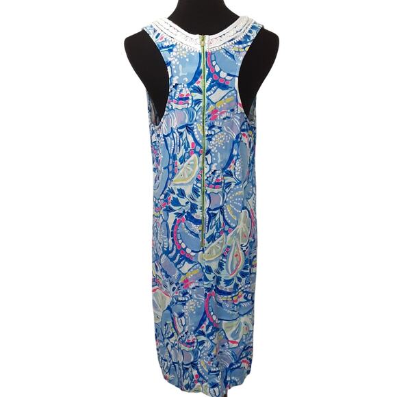 Lilly Pulitzer Carlotta Stretch Shift Dress Blue Peri Pinch Pinch Womens 8 Beach - Picture 3 of 14